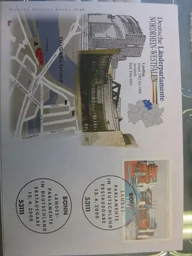 Ersttagsbrief Künstler- Ersttagsbrief FDC der Deutsche Postphilatelie: Länderparlamente: Nordrhein-Westfalen