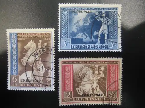 Europäischer Postkongress mit Überdruck, 
Michel-Nummer: 823-825