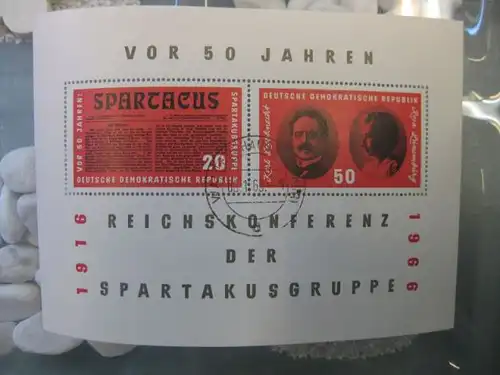 Spartakus-Block, Block 25 mit Ortsstempel, mit Tagesstempel