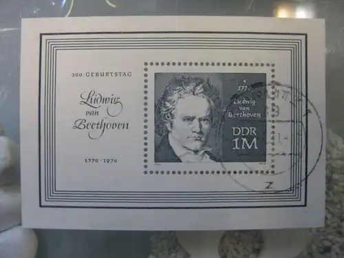 Beethoven-Block, Block 33 mit Ortsstempel, mit Tagesstempel