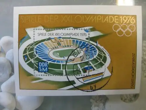 Olympische Sommerspiele Block 46 mit Ortsstempel, mit Tagesstempel