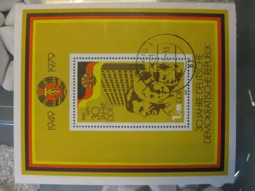 30 Jahre DDR Block 56 mit Ortsstempel, mit Tagesstempel