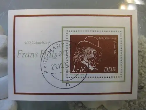 Frans Hals Block 61 mit Ortsstempel, mit Tagesstempel