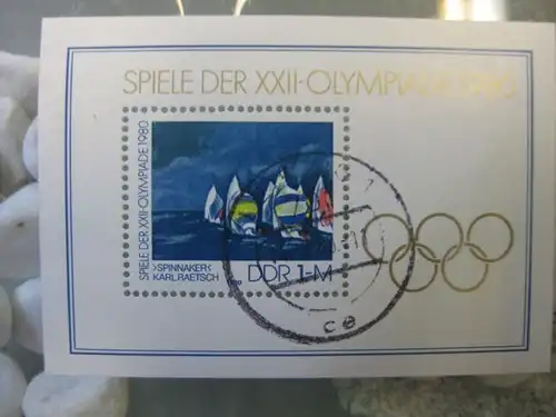 Olympische Sommerspiele Block 60 mit Ortsstempel, mit Tagesstempel