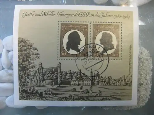 Goethe und Schiller Block 37 mit Ortsstempel, mit Tagesstempel