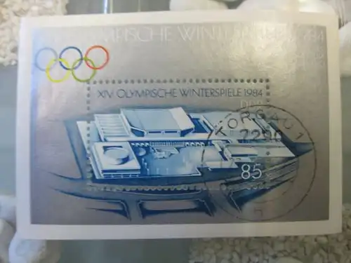 Olympische Winterspiele Block 74 mit Ortsstempel, mit Tagesstempel