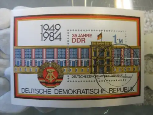 35 Jahre DDR Block 77 mit Ortsstempel, mit Tagesstempel