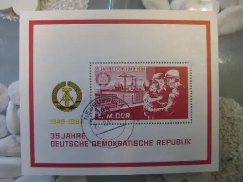 35 Jahre DDR Block 78 mit Ortsstempel, mit Tagesstempel