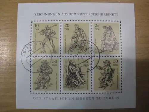 Kleinbogen Kupferstiche Michel-Nummer: 2347-2352 mit Ortsstempel, mit Tagesstempel