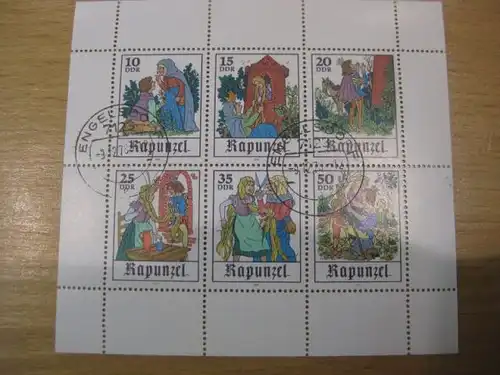 Kleinbogen Rapunzel Michel-Nummer: 2382 - 2387 mit Ortsstempel, mit Tagesstempel