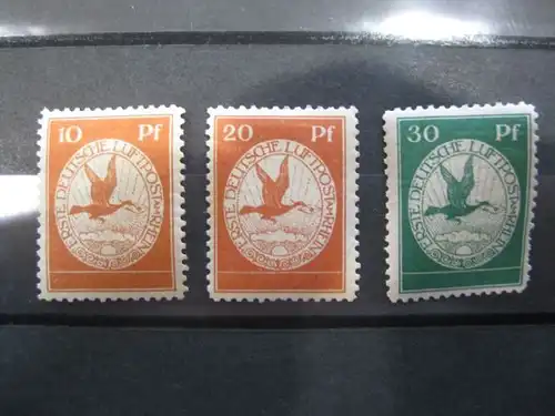 Flugpostmarken, Flugpost am Rhein und Main,
Michel-Nr. I bis III