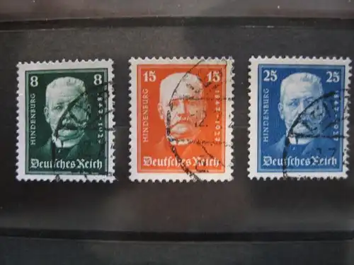 Deutsche Nothilfe 1927, Hindenburg,
Michel-Nr. 403-405