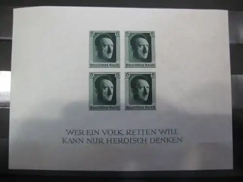 Deutsches Reich, III. Reich 
Block 8 Hitler-Block geschnitten / ungezähnt
