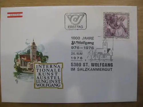Österreich Ersttagsbrief, FDC: Kunstausstellung St. Wolfgang