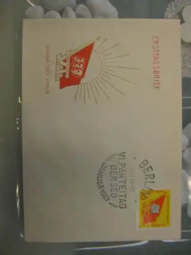 Offizieller, Amtlicher Ersttagsbrief FDC der DDR:
 SED