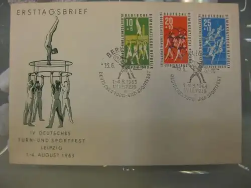 Offizieller, Amtlicher Ersttagsbrief FDC der DDR:
 Deutsches Turn- und Sportfest