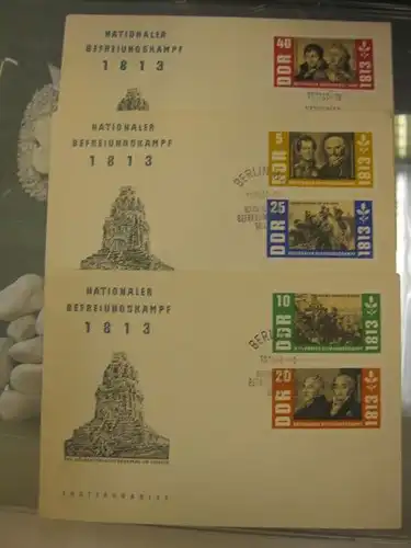 Offizieller, Amtlicher Ersttagsbrief FDC der DDR:
 Befreiungskriege