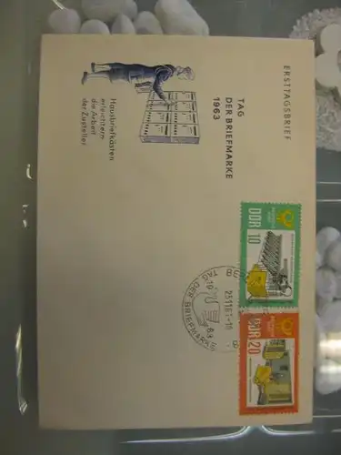 Offizieller, Amtlicher Ersttagsbrief FDC der DDR:
 Tag der Briefmarke 1963