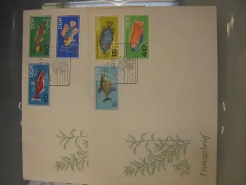 Offizieller, Amtlicher Ersttagsbrief FDC der DDR:
 Zierfische