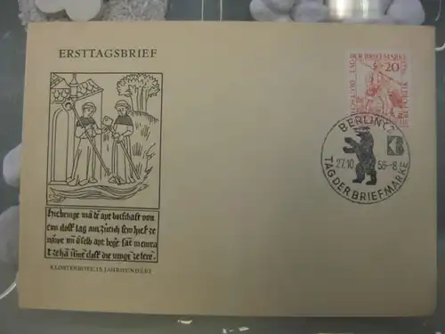Offizieller, Amtlicher Ersttagsbrief FDC der DDR:
 Tag der Briefmarke  1956