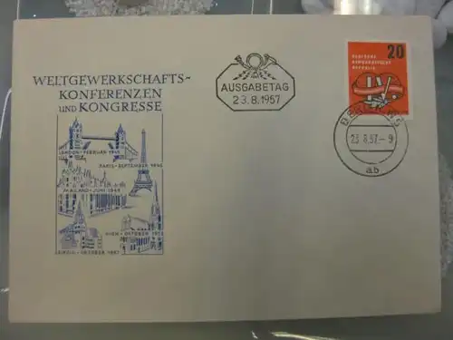 Offizieller, Amtlicher Ersttagsbrief FDC der DDR:
 Weltgewerkschaftskongress