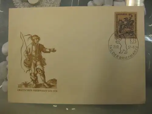 Offizieller, Amtlicher Ersttagsbrief FDC der DDR:
 Tag der Briefmarke  1957