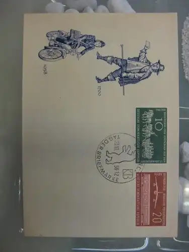 Offizieller, Amtlicher Ersttagsbrief FDC der DDR:
 Tag der Briefmarke 1958