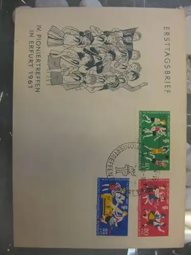 Offizieller, Amtlicher Ersttagsbrief FDC der DDR:
 IV. Pioniertreffen Erfurt