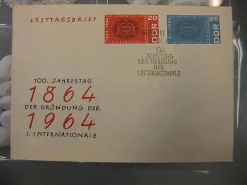 Offizieller, Amtlicher Ersttagsbrief FDC der DDR:
 100. Jahrestag der Internationale