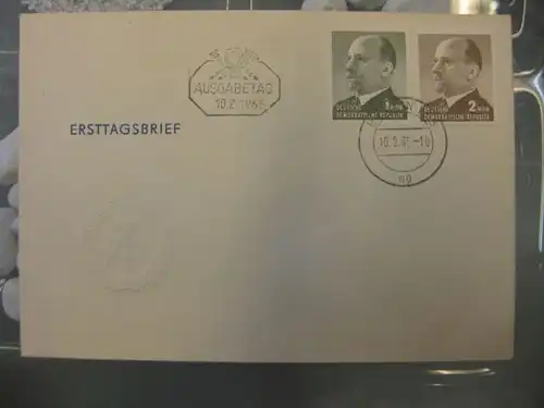 Offizieller, Amtlicher Ersttagsbrief FDC der DDR:
 Ulbricht Freimarken