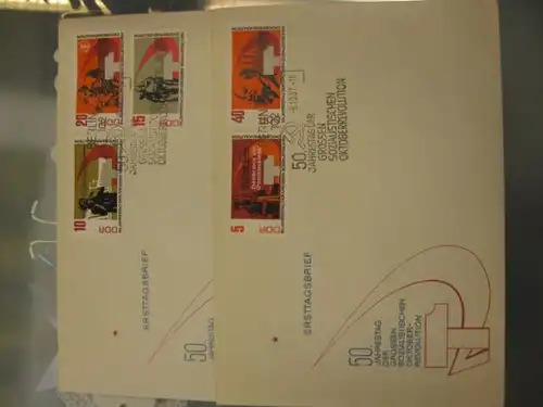 Offizieller, Amtlicher Ersttagsbrief FDC der DDR:
 Oktoberrevolution