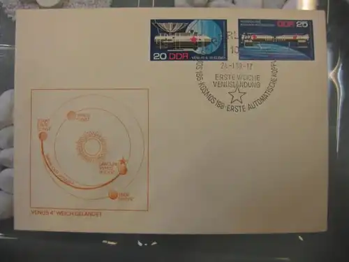 Offizieller, Amtlicher Ersttagsbrief FDC der DDR:
 Raumfahrt