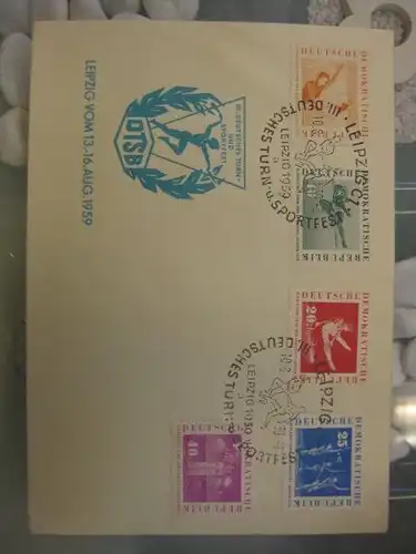 Offizieller, Amtlicher Ersttagsbrief FDC der DDR: Deutsches Turn - und Sportfest