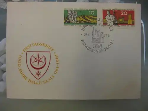 Offizieller, Amtlicher Ersttagsbrief FDC der DDR: 1000 Jahre Halle