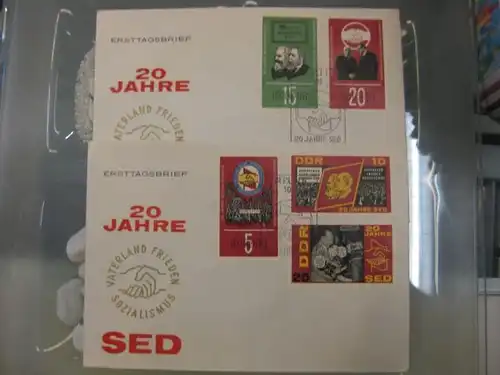 Offizieller, Amtlicher Ersttagsbrief FDC der DDR: SED