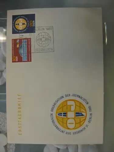 Offizieller, Amtlicher Ersttagsbrief FDC der DDR: Intern. Journalisten-Konferenz