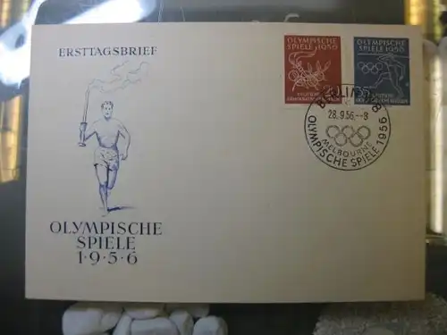 Offizieller, Amtlicher Ersttagsbrief FDC der DDR: Olympische Spiele 1956