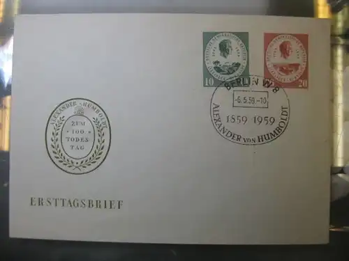 Offizieller, Amtlicher Ersttagsbrief FDC der DDR: Alexander von Humboldt