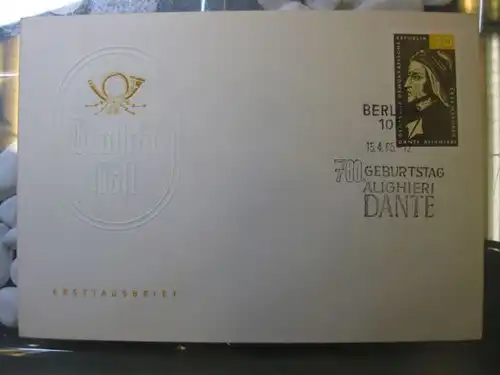 Offizieller, Amtlicher Ersttagsbrief FDC der DDR: Dante 