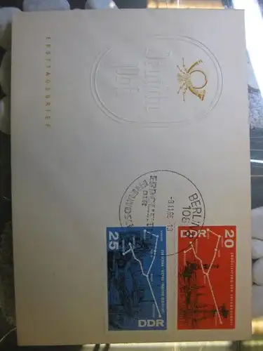 Offizieller, Amtlicher Ersttagsbrief FDC der DDR: Petrochemie Erdölleitung Trasse