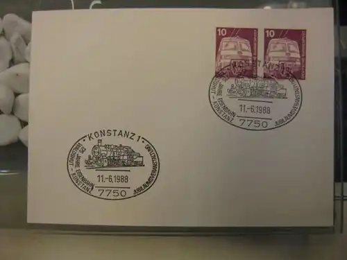 Sonderstempel 125 Jahre Eisenbahn Konstanz 1988 Motiv Lokomotive
Waldshut-Konstanz