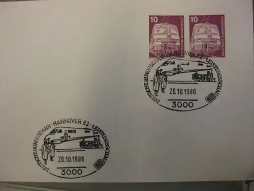 Sonderstempel Deutsche Bundesbahn Hannover 1986 Motiv Eisenbahn