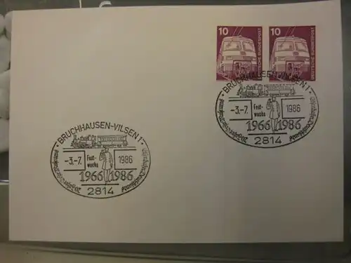 Sonderstempel Bruchhausen-Vilsen 1986 Motiv Eisenbahn