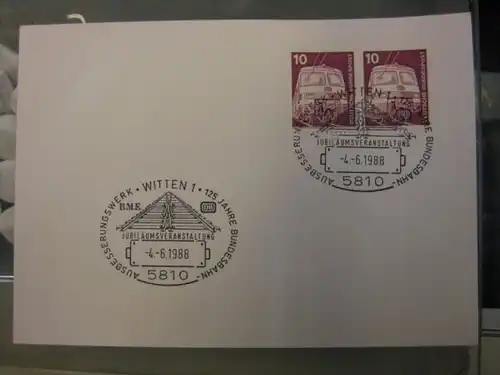 Sonderstempel 125 Jahre DB-Ausbesserungswerk Witten 1988