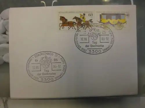 Sonderstempel Tag der Briefmarke auf MOPHILA-Hamburg 1985 Zusammendruck, Michel-Nummer 1255-56, Braunschweig  1985
