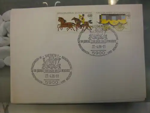 Sonderstempel Tag der Briefmarke auf MOPHILA-Hamburg 1985 Zusammendruck, Michel-Nummer 1255-56, Siegen 1986