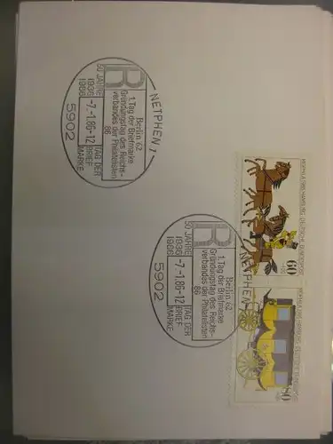 Sonderstempel Tag der Briefmarke 1986, Netphen 
auf Zusammendruck MOPHILA Hamburg 1985, Michel-Nummer:1255-56
