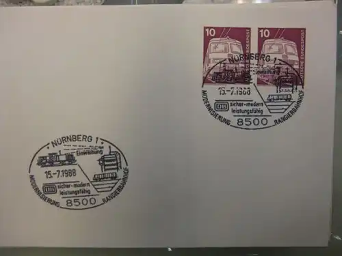 Sonderstempel Einweihung Rangierbahnhof, Stempel Nürnberg 1988