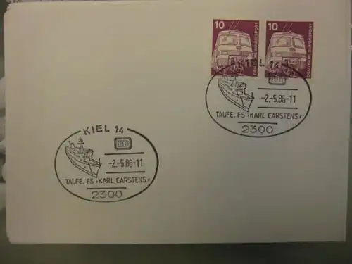 Sonderstempel Schiffstaufe FS Karl Carstens 1986, Kiel