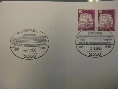 Sonderstempel 125 Jahre Ausbesserungswerk Neumünster 1986